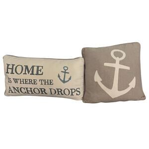 Levtex Home Provincetown 12x24 Home Is Where Anchor Drops & 15x15 Anchor Pillows